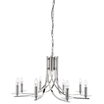 Ascona 8 Light Satin Silver & Clear Glass Sconces Chandelier