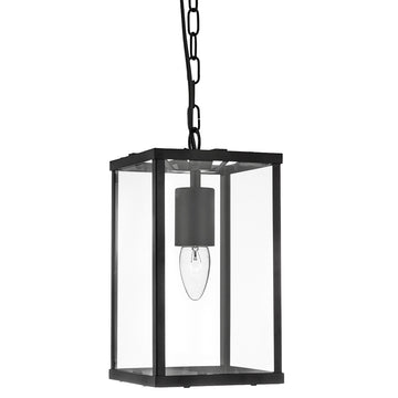Lantern Noir Matt Black & Glass Ceiling Pendant