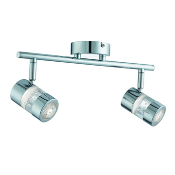 Bubbles 2 Lights LED Chrome & Acrylic Bathroom Spotlight
