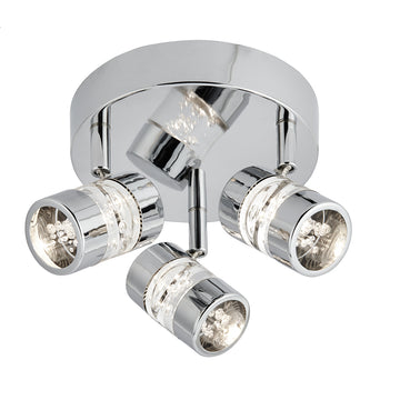 Bubbles 3 Lights LED Chrome & Acrylic Bathroom Spotlight
