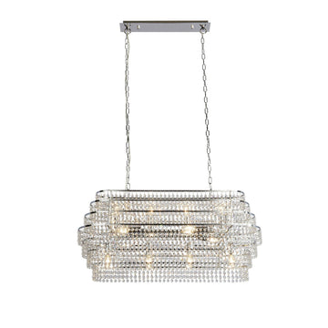 12 Lights Chrome & Crystal Ceiling Pendant