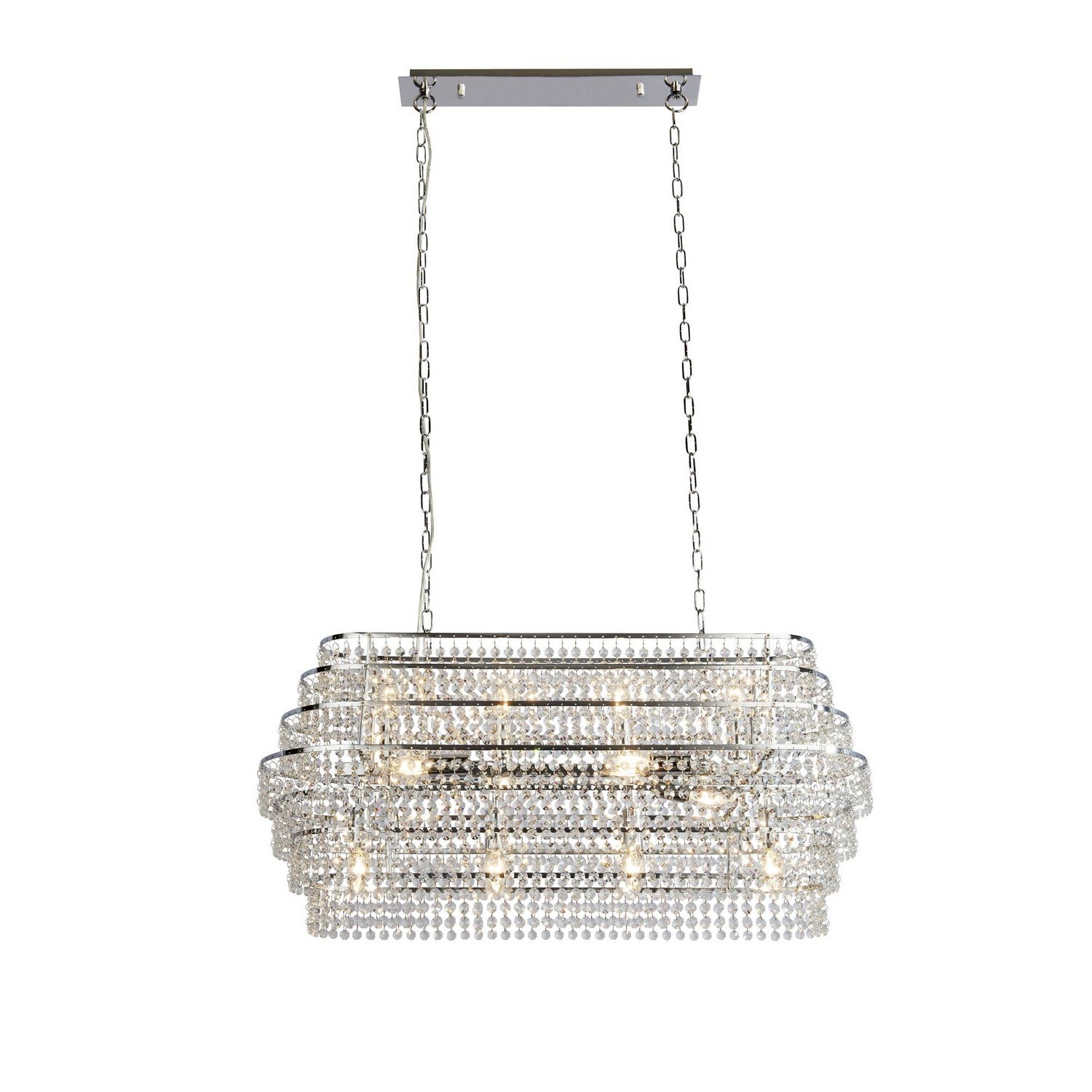 12 Lights Chrome & Crystal Ceiling Pendant