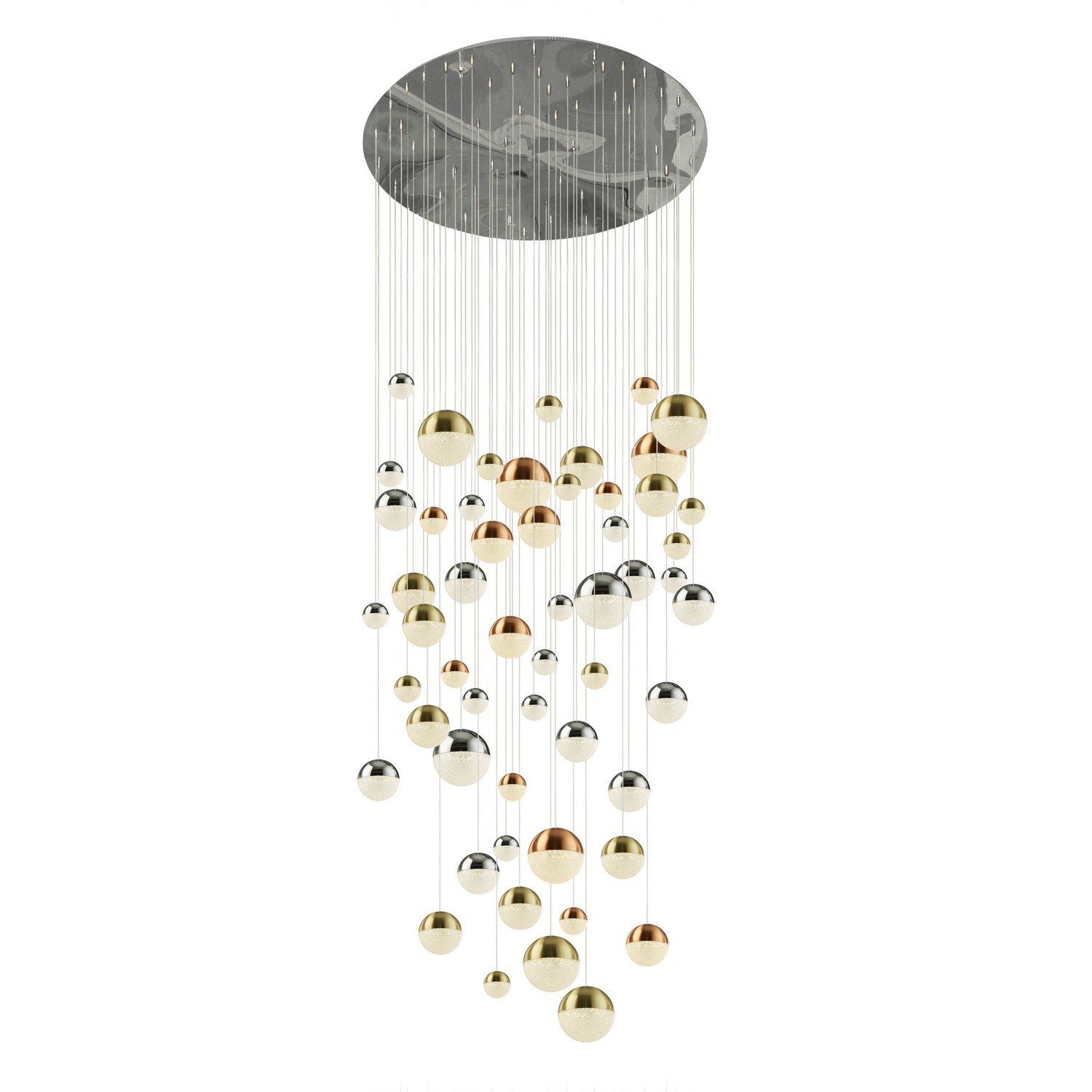 Planets 55 Light Pendant Chrome Satin Brass Copper Caps