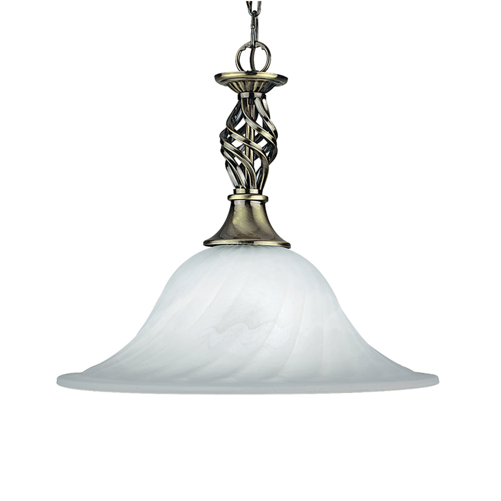Cameroon Antique Brass & Glass Pendant