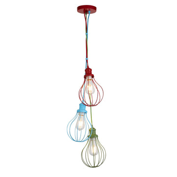 3 Light Kids Balloon Cage Multi-Colour Pendant Light