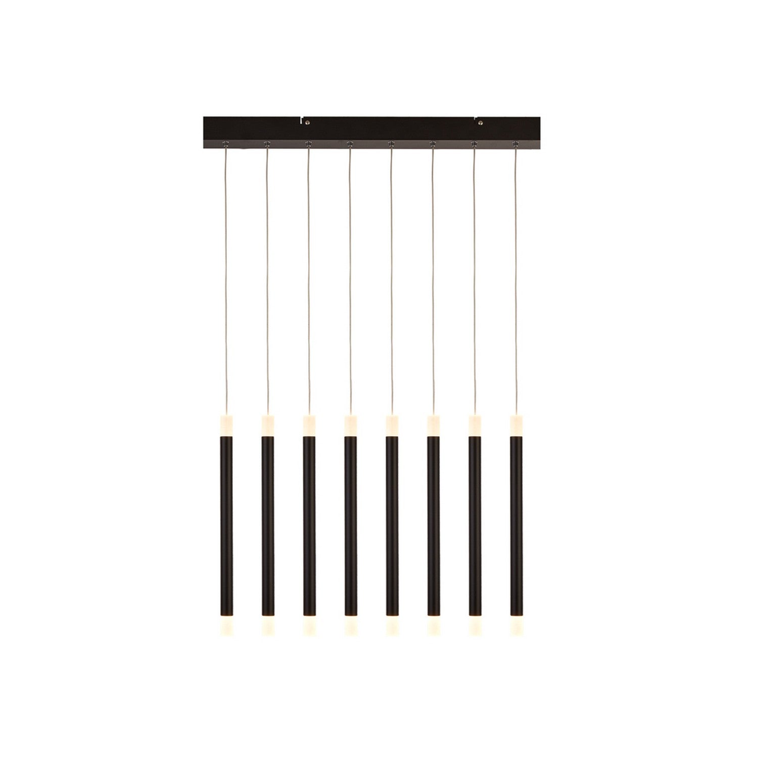 Wands 8 Light LED Black Metal & Acrylic Bar Pendant