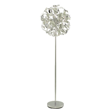 Searchlight Silver Chrome Curls Ribbon Floor Lamp