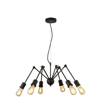 Searchlight Mantis 6 Light Pendant Matt Black