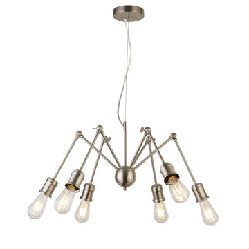 Mantis 6 Light Satin Silver Pendant