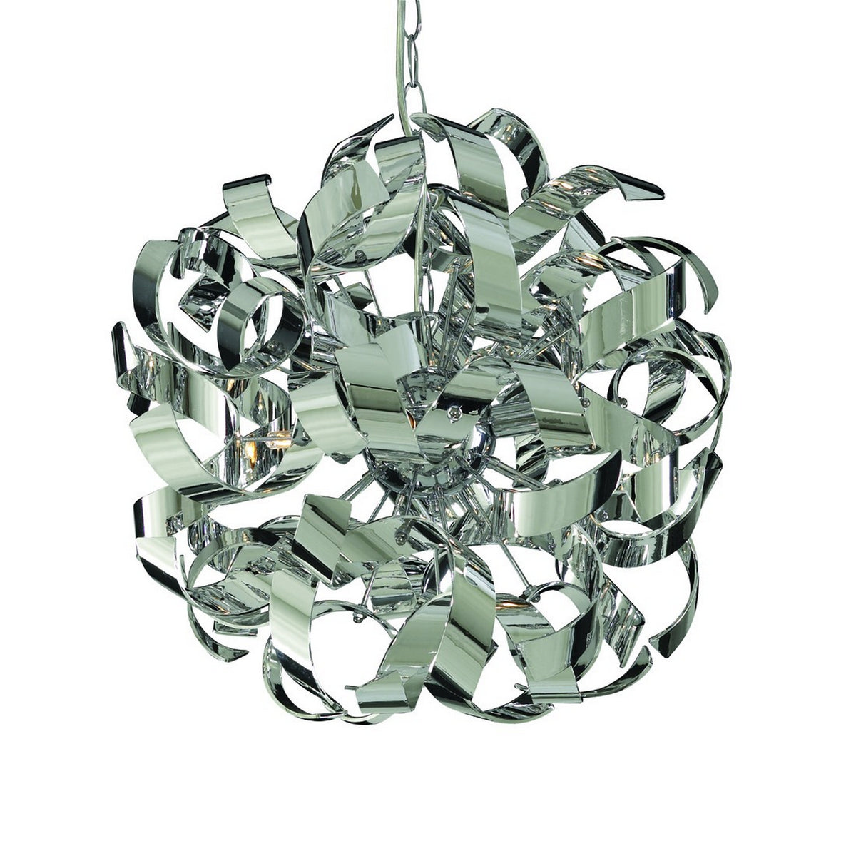 Curls 4 Light Chrome Ceiling Pendant