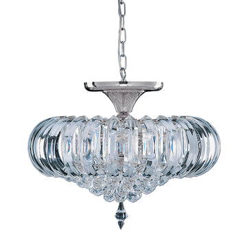 Sigma 5 Lights Chrome & Acrylic Flush Ceiling Chandelier