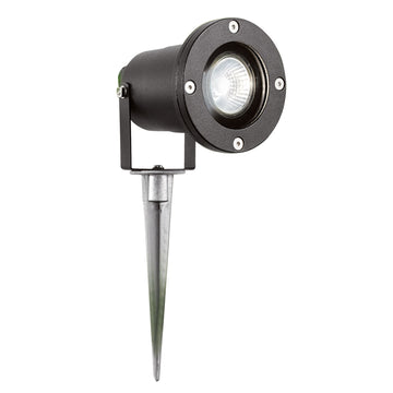 Spikey LED Black Outdoor Spotlight IP65