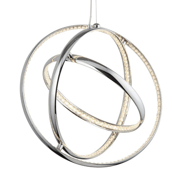 Gyro 3 Lights LED Chrome Ring Pendant Light