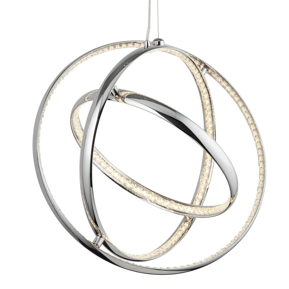 Gyro 3 Lights LED Chrome Ring Pendant Light