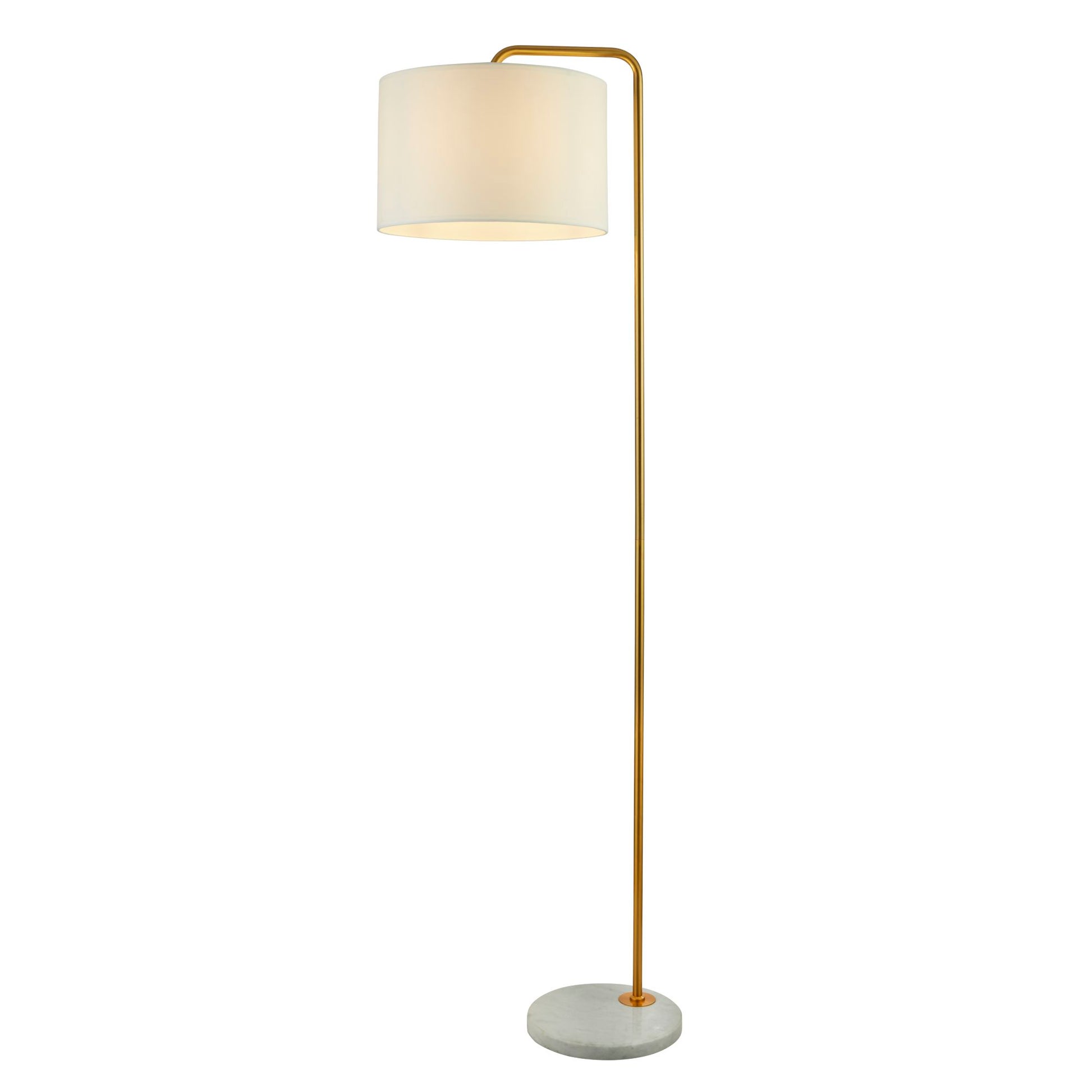 Hangman Gold Floor Lamp With White Marble Base