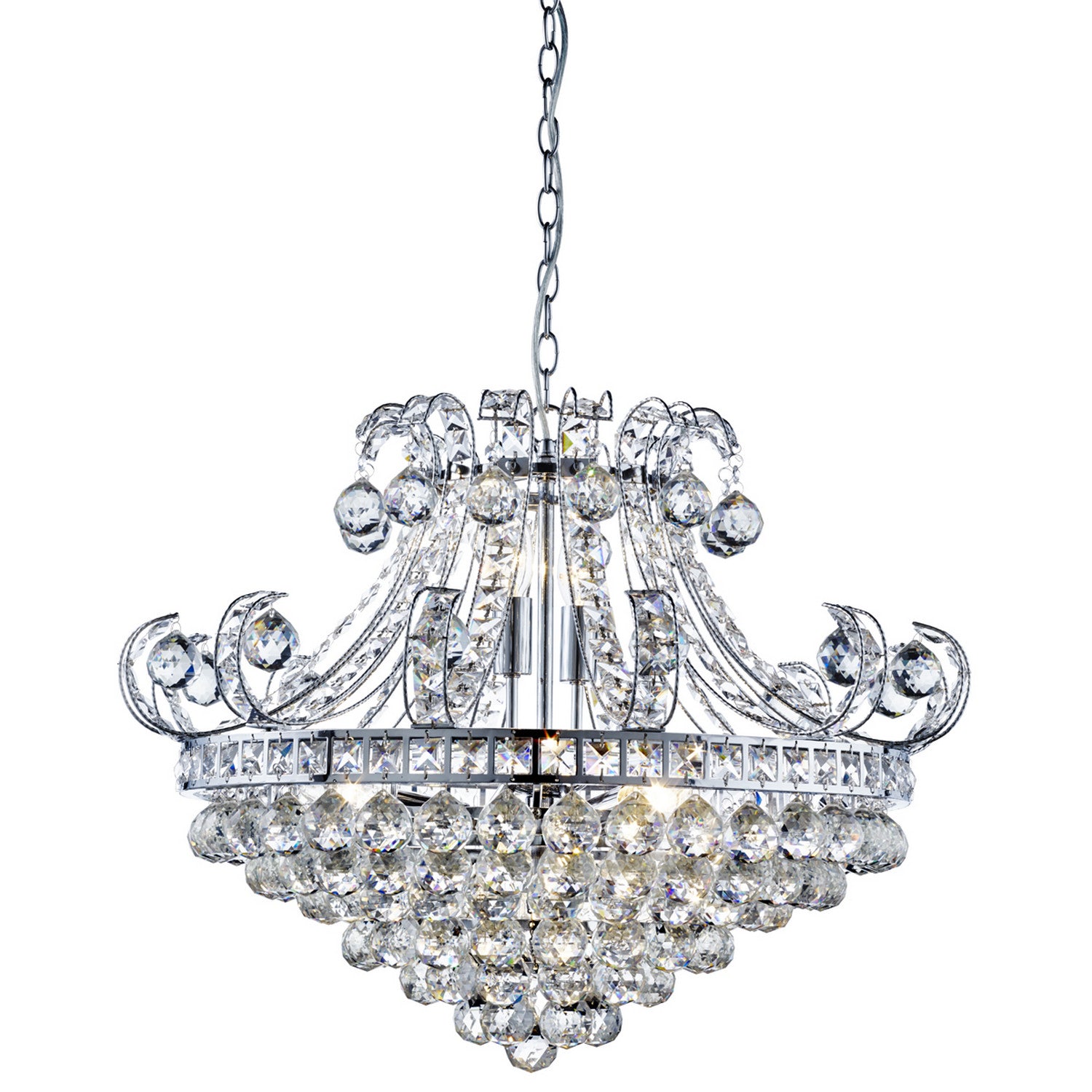 Bloomsbury 6 Light Chrome & Crystal Chandelier