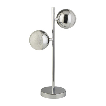 Marbles 2 Light Chrome With Crystal Sand Table Lamp