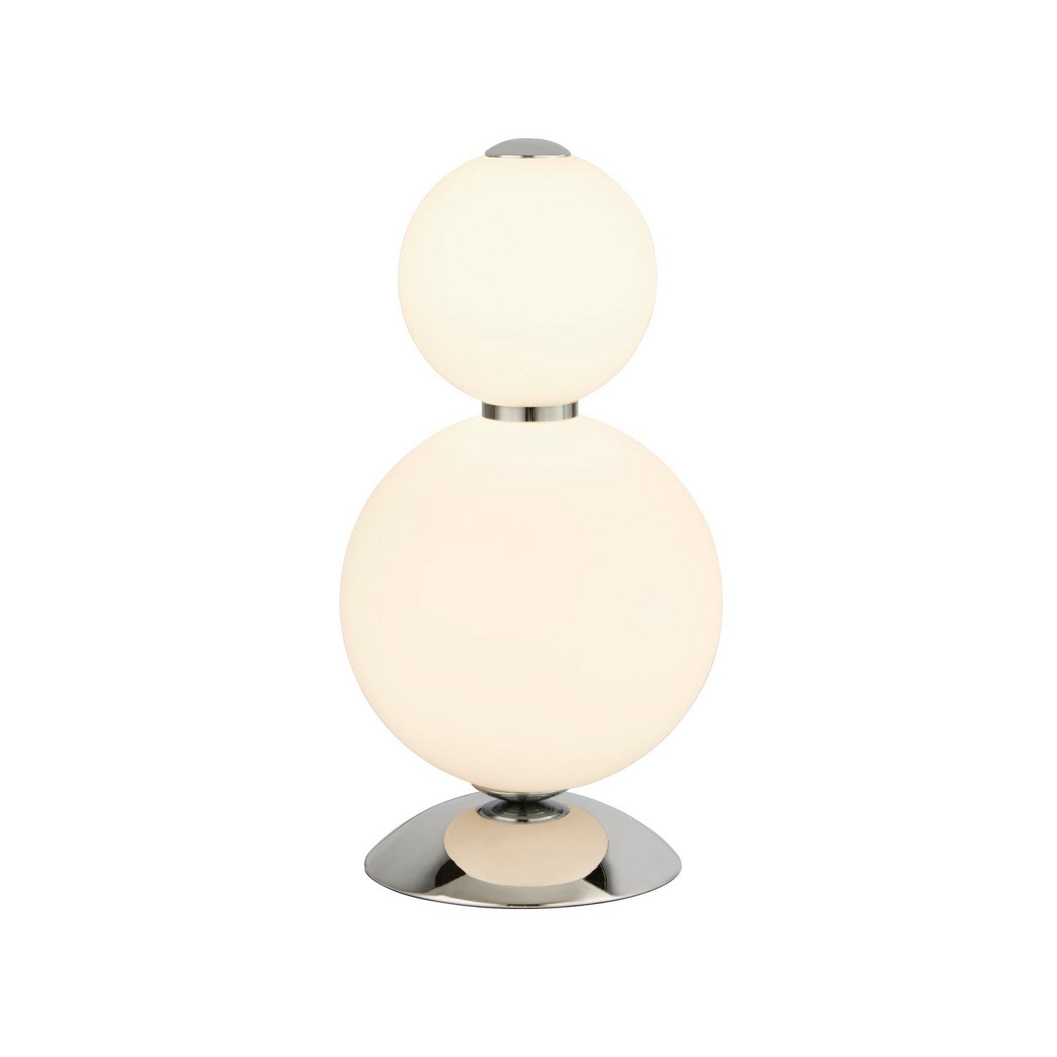 Snowball 2 Light Chrome & Opal Glass Shade Table Lamp