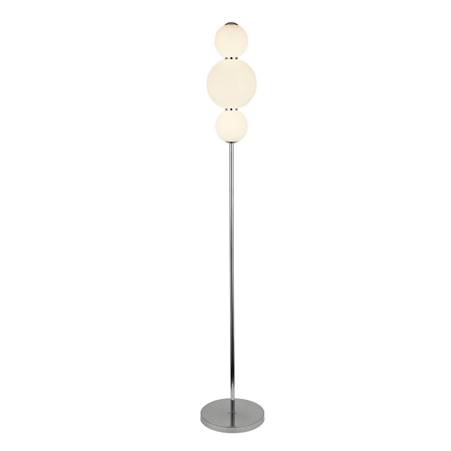 Snowball 3 Light Chrome & Opal Glass Floor Lamp