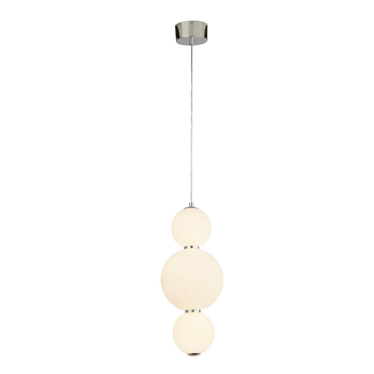 Snowball 3 Light Chrome & Opal Glass Shade Pendant