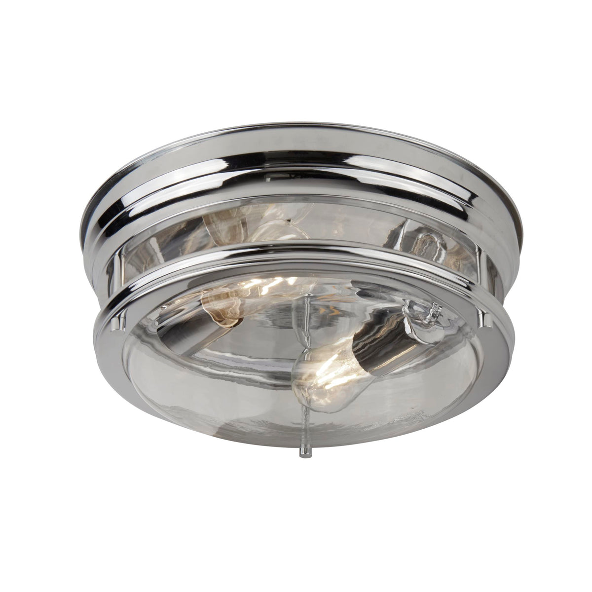 Edinburgh 2 Light Chrome & Acid Glass Ip44 Flush
