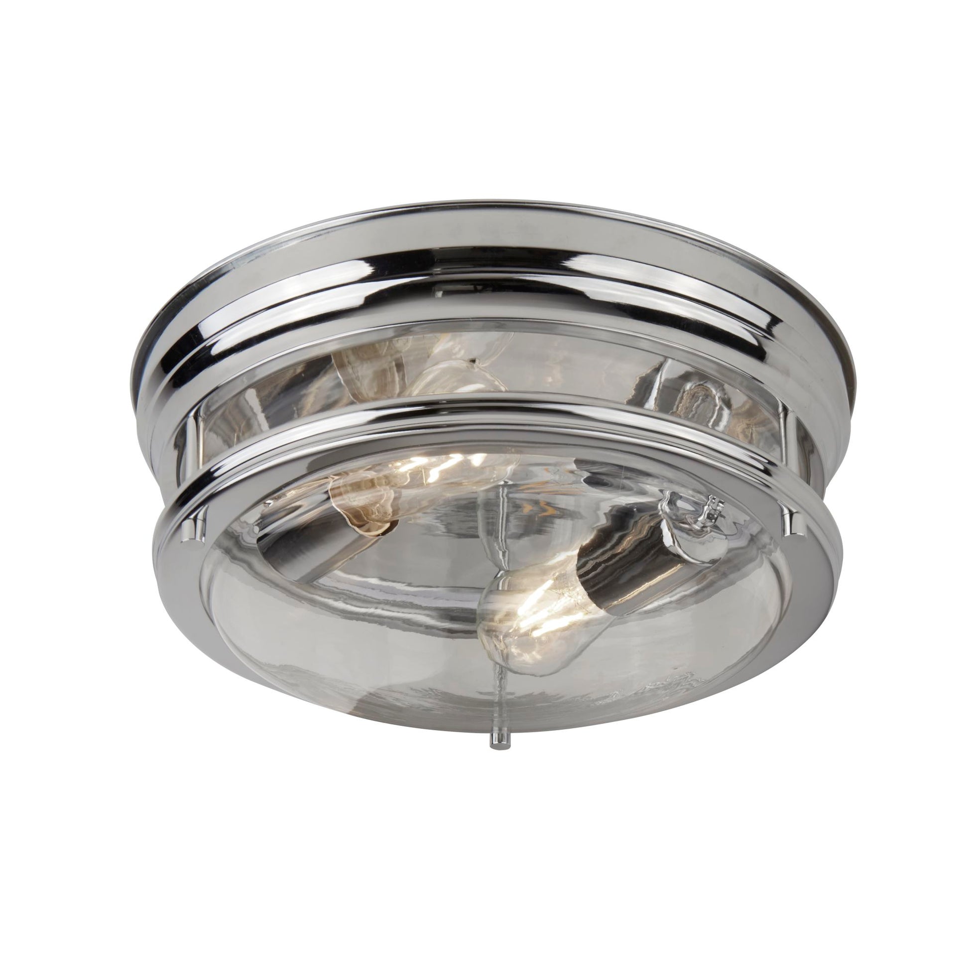 Edinburgh 2 Light Chrome & Acid Glass Ip44 Flush