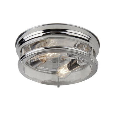 Edinburgh 2 Light Chrome & Acid Glass Ip44 Flush