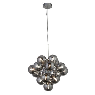 Berry 17 Light Chrome & Smoke Glass Ceiling Pendant