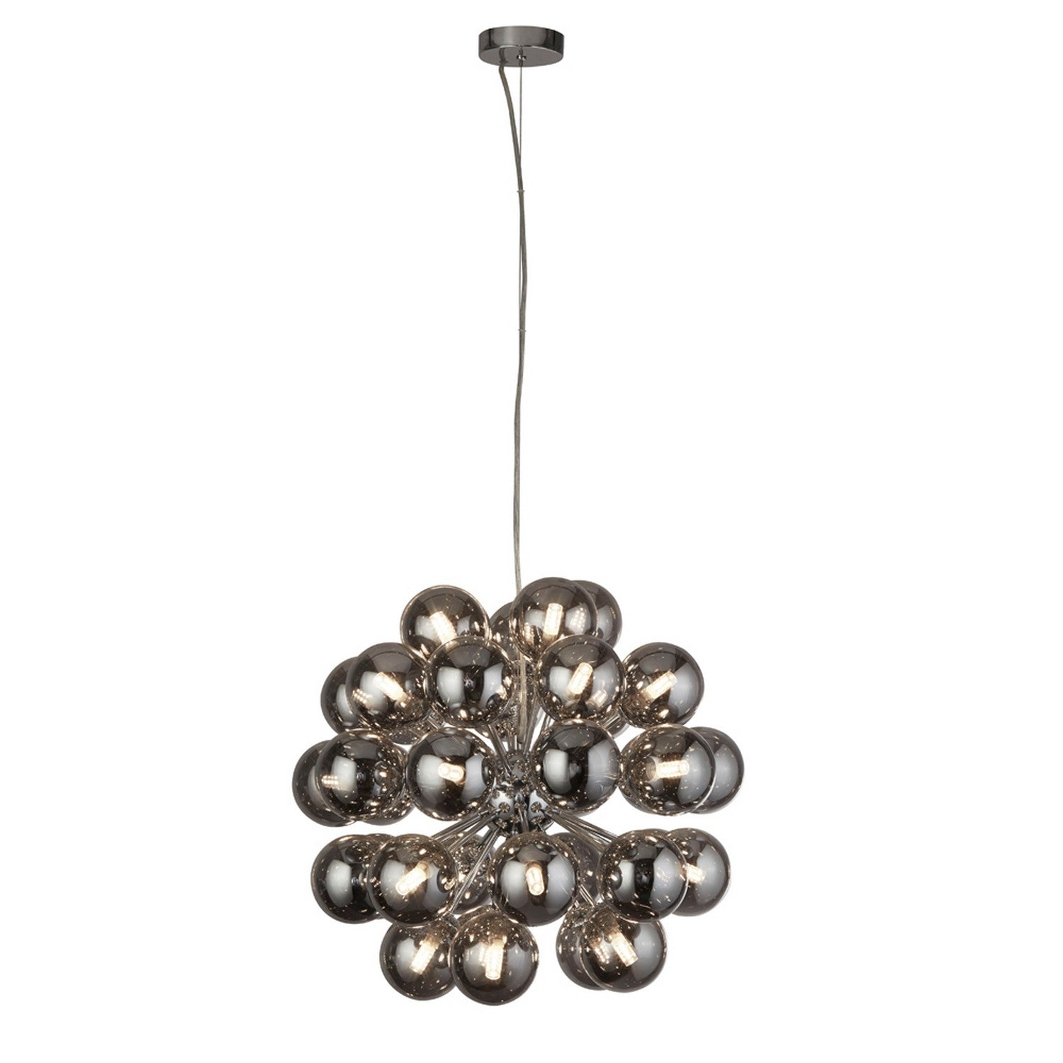 Berry 27 Light Chrome & Smoke Glass Ceiling Pendant