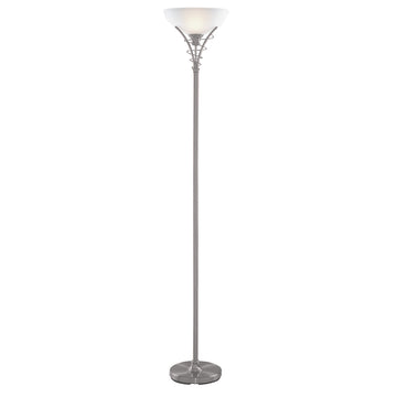 Linea Satin Silver & Acid Glass Floor Lamp