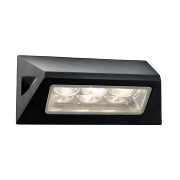 Peru LED Black & Glass Diffuser IP44 Wall Light