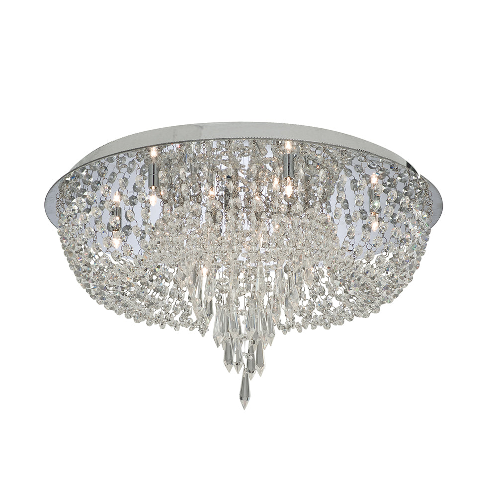 Orion 10 Light Chrome & Clear Crystal Ceiling Light