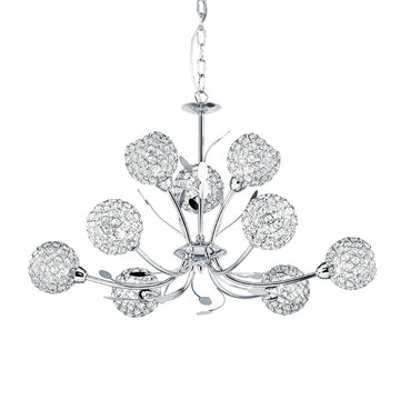Bellis II 9 Lights Chrome & Clear Glass Chandelier
