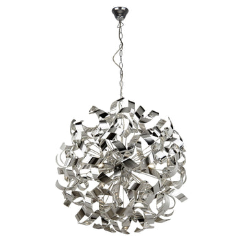 Curls 6 Light Metal Chrome Pendant