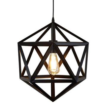 Voyager Matt Black Geometric Pendant