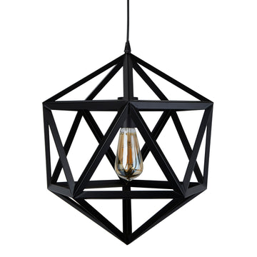Voyager Matt Black Geometric Pendant