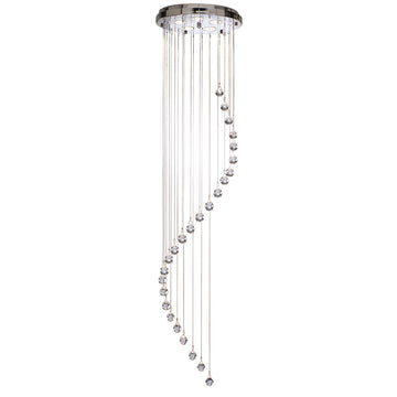 Chrome Crystal Balls Chain Ceiling Light