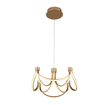 Signature 8 Light LED Gold & Opal Ceiling Pendant