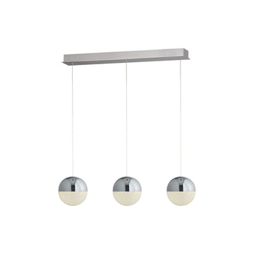Marbles 3 Light Chrome Crushed Ice Shade Bar Pendant