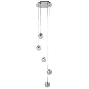 Marbles 5 Lights LED Multi Drop Crushed Ice Pendant Ceiling Light