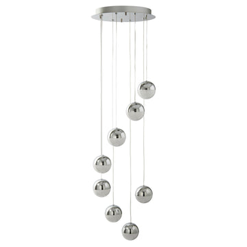 Marbles 8 Lights LED Multi Drop Crushed Ice Pendant Ceiling Light