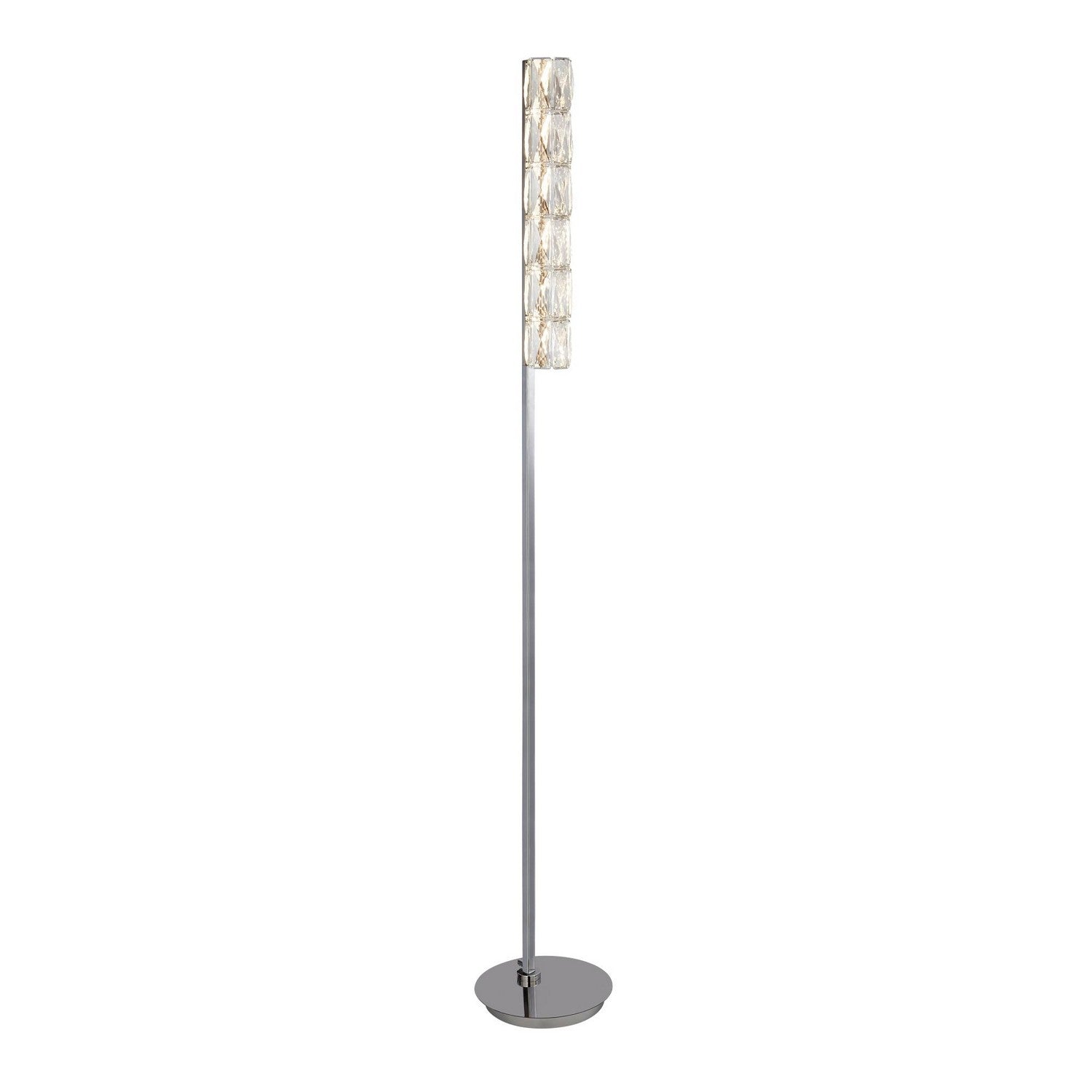 Remy LED Chrome Clear Crystal Trim Floor Lamp