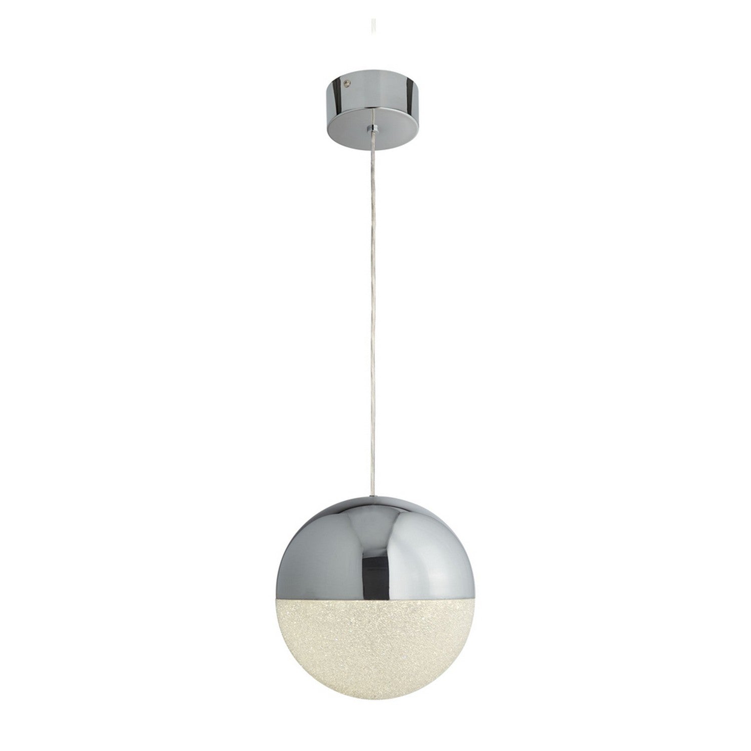 Marbles 1 Light LED Globe Pendant Crushed Ice Effect