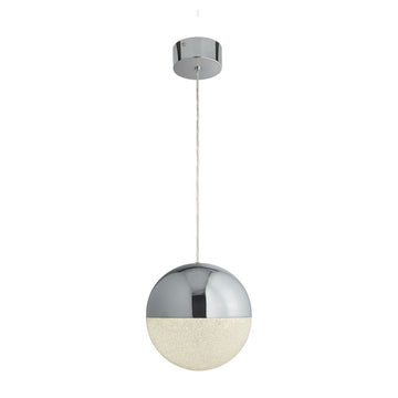 Marbles 1 Light LED Globe Pendant Crushed Ice Effect