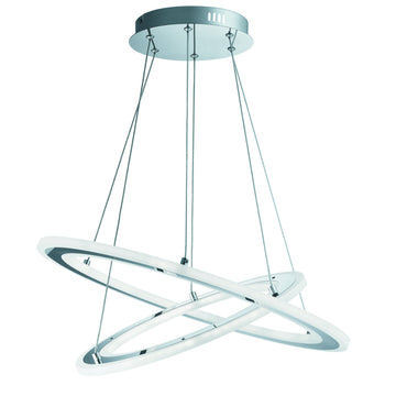 Solexa LED 2 Hoops Chrome Ceiling Pendant Light