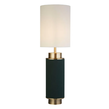Flask Dark Green & Antique Brass White Shade Table Lamp