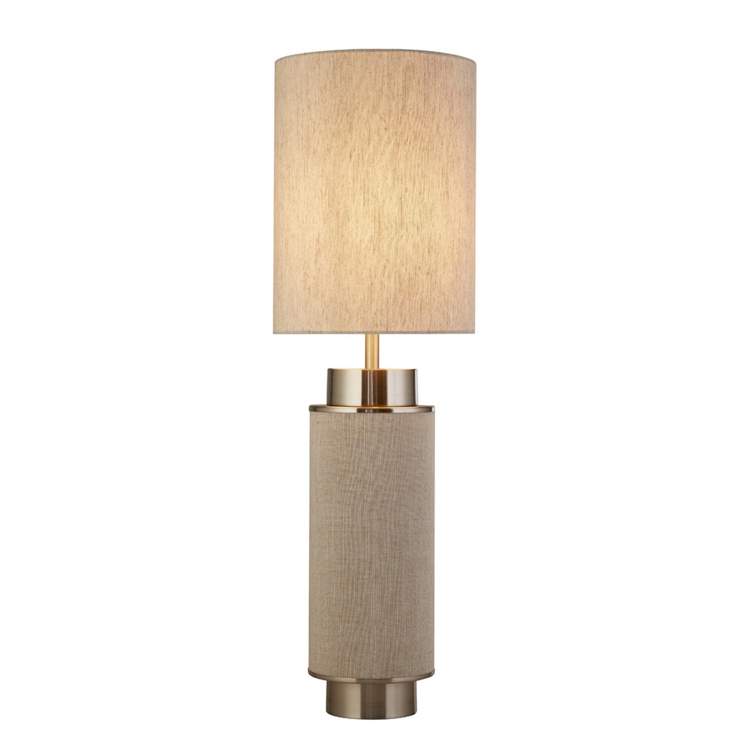 Flask Natural Hessian & Satin Nickel Table Lamp