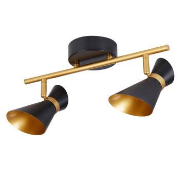 Diablo 2 Lights LED Matt Black/Gold Ceiling Spotlight Spotbar Light