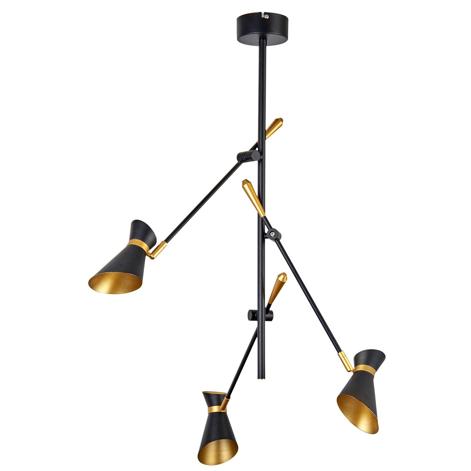 Diablo 3 Lights LED Matt Black/Gold Adjustable Ceiling Light