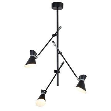 Diablo 3 Lights LED Matt Black/Chrome Adjustable Ceiling Light